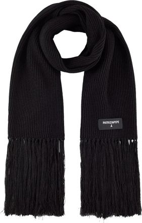 Patrizia Pepe Wolmix sjaal met franjes - Dames - Wintersjaals - Zwart - ONE Size - Wol - Accessoires