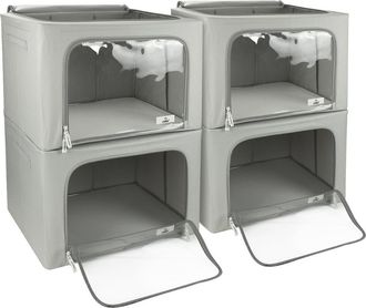 Sorbus 4-Pack Foldable Storage Boxes in Gray at Nordstrom Rack
