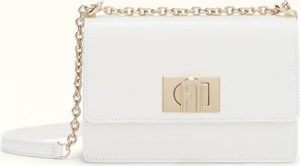 Furla 1927 Crossbody Panna White Textured Leather Woman