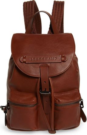 Longchamp Small 3D Leather Backpack in Cognac at Nordstrom Rack