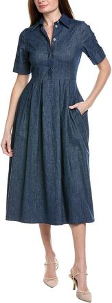 Eleventy Half-Sleeve Linen-Blend Midi Dress