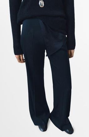 Mango Long Flare Leg Pants in Navy at Nordstrom Rack, Size 10