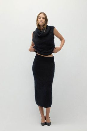 Naked Cashmere Francesca Brushed Cashmere Midi Skirt in Black at Nordstrom, Size X-Small/small