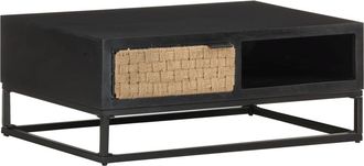 vidaXL Vidaxl - Mesa De Centro De Madera Maciza De Mango 90x60x35 Cm