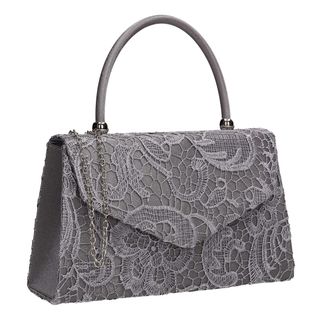 Swankyswans Womens Kendall Lace Smart Elegant Clutch Grey