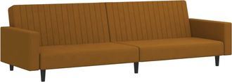 vidaXL Sof&aacute; Cama De 2 Plazas Terciopelo Marr&oacute;n Vidaxl