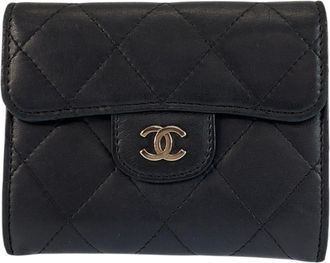 Chanel Black Leather Coin Purse/Coin Case (Pre-Owned)