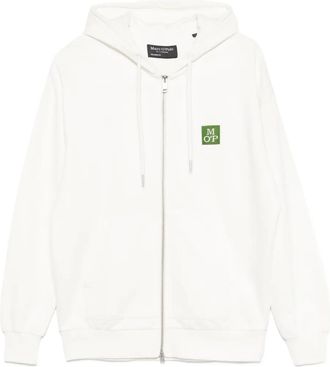 Marc O'Polo Felpa con logo e cappuccio - Bianco