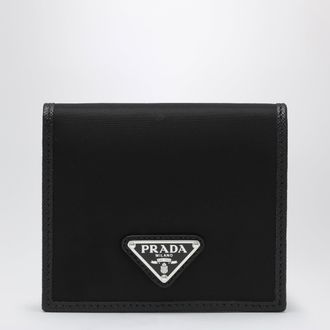 Prada Black Re-Nylon and Saffiano wallet