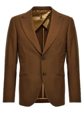 Maurizio Miri Brown Wool Mens Blazer