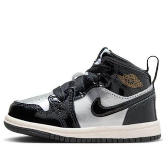 Nike Jordan (TD) Air Jordan 1 Mid SE Black Metallic Silver Gold FZ3939-001
