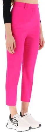 Alexander McQueen Womens Multicolor Wool Cropped Pants