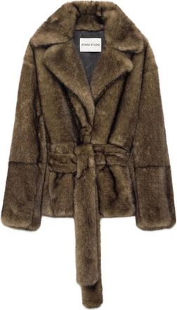 STAND Silena Faux-fur Belted Jacket