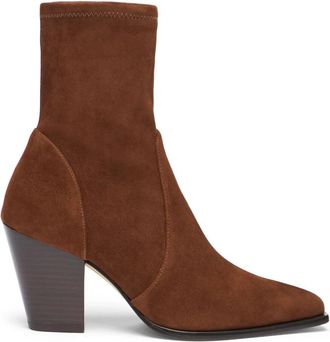 Stuart Weitzman Jolene Bootie - Dames - Cowboylaarzen - Bruin - 41 EU - Leer - Schoenen
