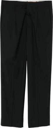 Incotex Black Straight-Leg Structured Fabric Trousers