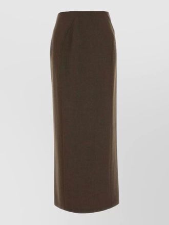 Jil Sander stretch wool blend skirt high waist slit