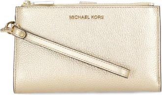 Michael Kors Gouden leren pochette met kaarthouders - Dames - Portefeuilles - Geel - ONE Size - Accessoires