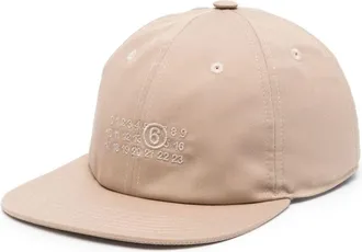 Maison Margiela signature-numbers embroidered cap - men - Polyester/Cotton/Cotton - L - Neutrals