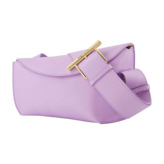 Alexander McQueen Womens T-Bar Sling Crossbody Bag Purple Calfskin