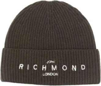 John Richmond Stijlvolle Wollen Beanie Muts - Heren - Hoeden - Bruin - M/L - Wol - Accessoires
