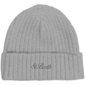 Saint Barth Accessoires, unisex, Grijs, ONE Size, Leer, Wengen Beanie