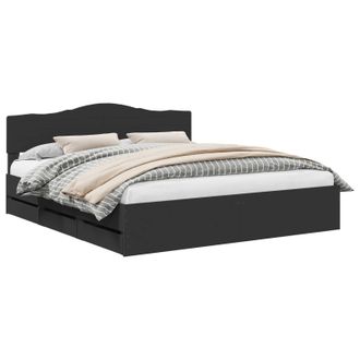 vidaXL Estructura De Cama Negro 180 X 200 Cm Madera Ingenieril Vidaxl