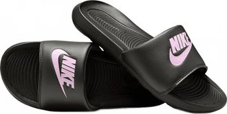 Nike Womens Victori One Slides In Black/black/light Arctic Pink