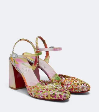 Christian Louboutin Jane Nandina cr&ecirc;pe satin pumps