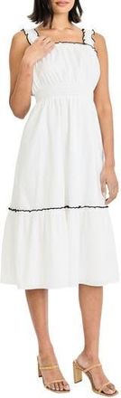 Maggy London Ruffle Strap Cotton Sundress in Ivory at Nordstrom Rack, Size X-Small