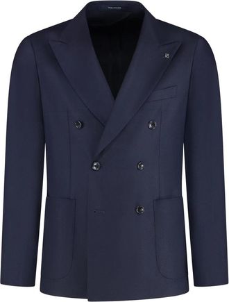 Tagliatore Dubbelrijige jas van maagdelijke wol - Heren - Blazers - Blauw - M - Wol - Jassen