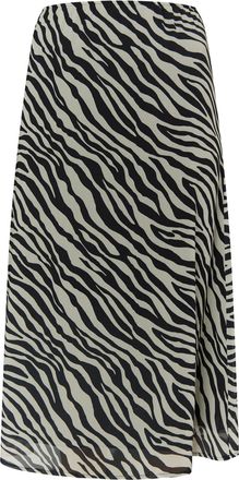 Faina Rok met zebraprint Dames wit zwart