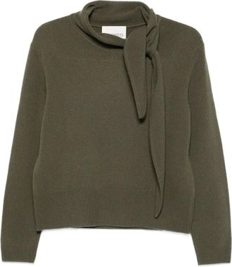 Closed Trui met gestrikte hals - Groen