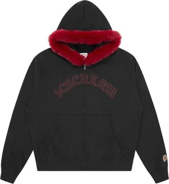 Icecream Gothic Zip Through Hood - Heren - Vesten met rits - Zwart - S - Katoen - Hoodies & sweatvesten