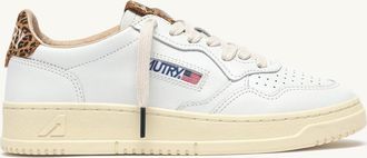 Autry SNEAKERS MEDALIST LOW IN PELLE BIANCA E SUEDE LEOPARD