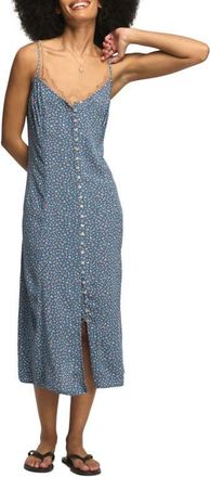 Lucky Brand Conversational Simone Floral Print Slipdress in Blue Ditsy at Nordstrom, Size Xx-Large