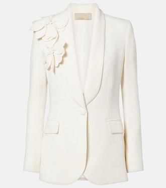 Elie Saab Blazer in cady con applicazioni floreali