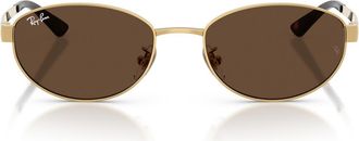 Ray-Ban 55mm Oval Sunglasses in Arista /Dark Brown at Nordstrom