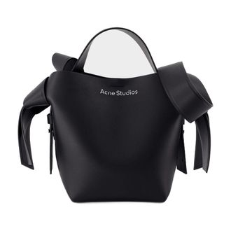 Acne Studios Unisex Musubi Mini R Crossbody Bag Black Calfskin