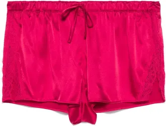 Agent Provocateur Red Gisele Silk-Blend Lace-Trim Shorts
