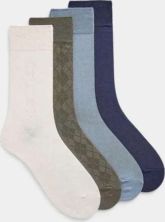 Calvin Klein Mens Ultra-comfortable bamboo dress socks 4-pack