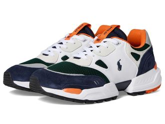 Polo Ralph Lauren Polo Jogger Pony Player Mens Shoes White/Navy/Forest/Orange : 11.5 D - Medium, Leather