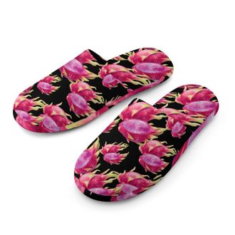 Generic Dragon Fruit Mens Cozy Memory Foam Slippers Warm Cotton House Shoes Comfy Slipper for Indoor Outdoor