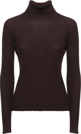 PANICALE Trui met hoge hals van wol - Dames - Coltruien - Bruin - XS - Wol - Truien & Vesten