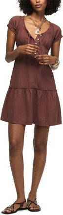 Lucky Brand Market Short Sleeve Minidress in Marron at Nordstrom, Size X-Small