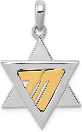 Diamond2Deal 14k Two-tone Gold Star of David Pendant