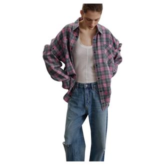 Estro & Luminara Checkered Shirt with Detachable Sleeves - female - Estro - Shirts - Pink - XS/S - Blouses & Shirts