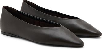Mango Pointed Toe Flat in Chocolate at Nordstrom, Size 6.5Us