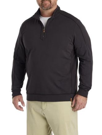 Tommy Bahama Big & Tall Ben and Terry Half-Zip Pullover in Coal at Nordstrom, Size 4X Big