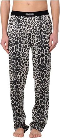 Tom Ford Luxury Silk Pajamas with Leopard Print