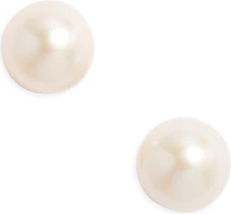 Nordstrom Freshwater Pearl Stud Earrings in White- 14K White Gold at Nordstrom, Size 7 Mm